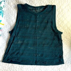 lulu green mesh tank top
